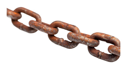 Obraz premium rusted metal chain isolated on white background