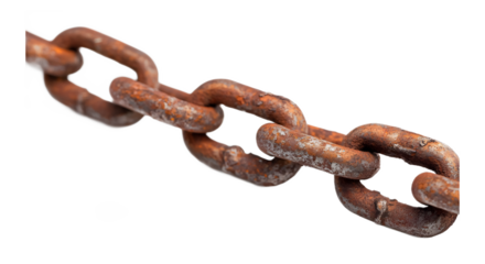 rusted metal chain isolated on white background