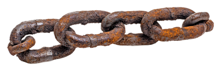 rusted metal chain isolated on white background