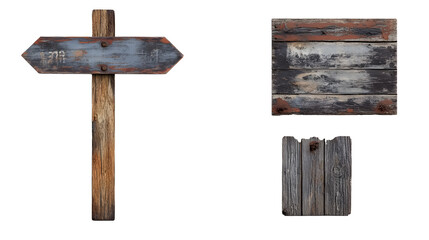 Rustic signage showcase on a transparent background. isolated background.