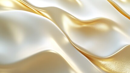 Fototapeta premium Golden and White Fabric Abstract Background