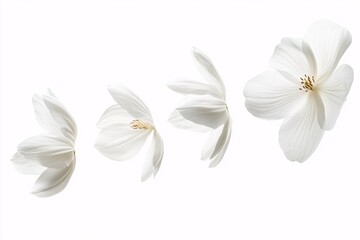Fototapeta premium White Flower Petals in Delicate Bloom - Nature Photography