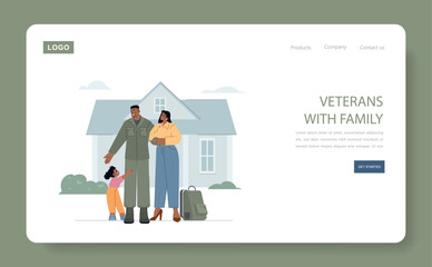 Salute to the Veteran. Flat Vector Illustration