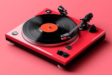 Simple line art of a vintage record player, soft pastel colors, clean and nostalgic