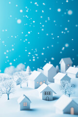 winter paper town, children craft project
