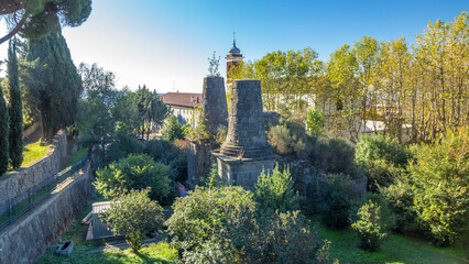 Naklejka premium Tomb of the Horatii and Curiatii in beautiful town of Albano Laziale timelapse hyperlapse, Italy