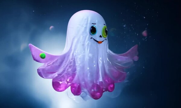 Cute Ghost Toy with Glowing Eyes