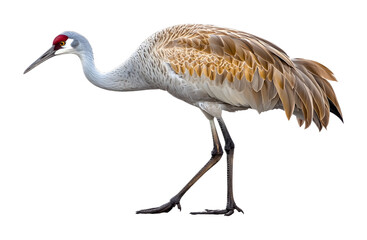 Sandhill crane on a transparent background. isolated background.