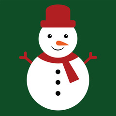 Christmas snowman vector illustration