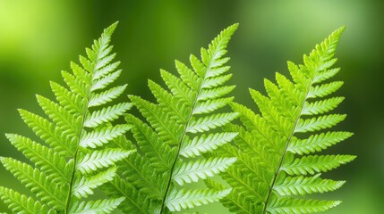 A close-up exploration of vibrant green fern leaves thriving in a darkly lit forest, showcasing intricate textures and natural beauty