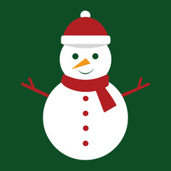 Christmas snowman vector illustration 