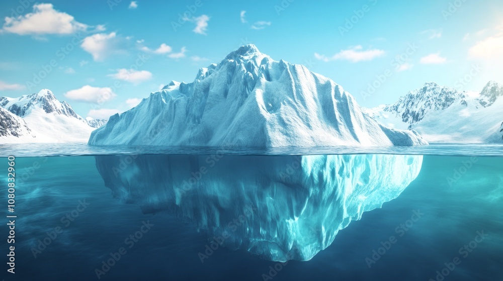 Aufkleber A large ice block is floating in the ocean