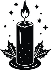 Christmas candle vector illustration