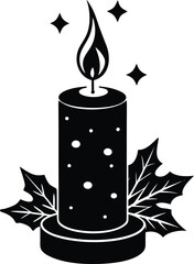 Christmas candle vector illustration
