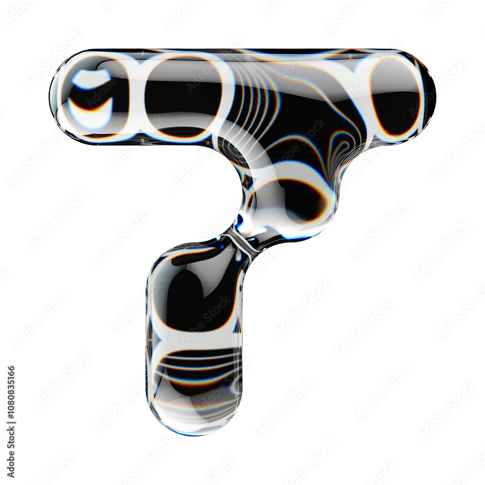 Poster 3d rendered number with abstract geometric shape and graphic pattern fill