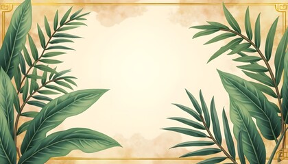 Obraz premium leaves frame and background wallpaper 