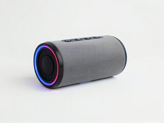 Modern portable Bluetooth speaker with light ring designed for outdoor and indoor music enjoyment