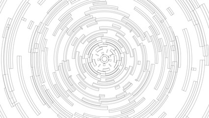 3D circular pattern. Style wireframe model. Vector