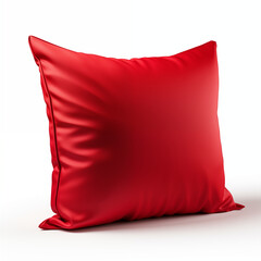 Red Pillow Mockup  Isolated on White Background