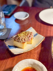bruschetta on a plate with a star