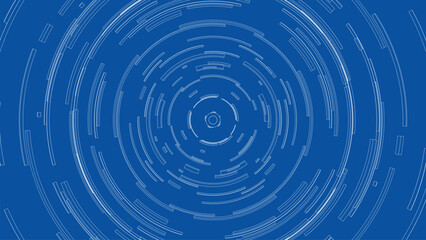 Naklejka premium 3D circular pattern. Style wireframe model. Vector