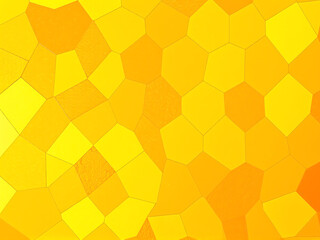 Vibrant yellow hexagonal patterns create a lively abstract design, showcasing a spectrum of warm tones and textures in a geometric arrangement