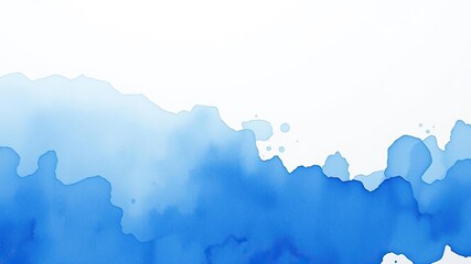 Abstract watercolor stain in vibrant blue tones on white background, paint, vibrant, blue