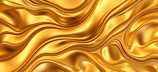 Fototapeta premium flowing golden fabric texture with soft waves reflecting light in a luxurious design