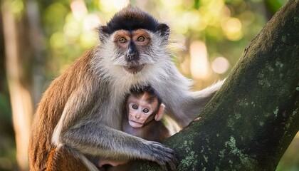 Obraz premium japanese macaque sitting on a branch