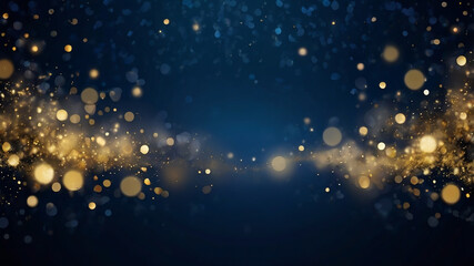 Navy Blue Background with Gold Sparkle Accents