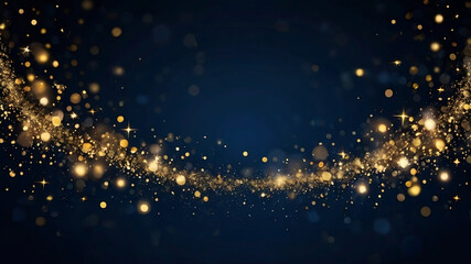 Fototapeta premium Navy Blue Background with Gold Sparkle Accents