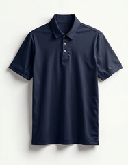 Professional Blank Collared Shirt Mockup Template on White for Design, Navy Polo Shirts Front and Back View Isolated on White