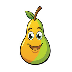 3d rendering of beautiful colorful pear cartoon
