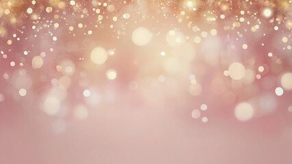 Soft Pink and Golden Bokeh Holiday Background