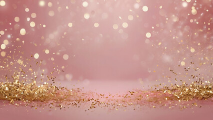 Pink and Gold Sparkle with Festive Ornament