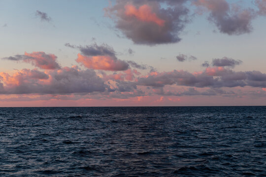 Beautiful landscape sea with clouds at sunset - Powered by Adobe
