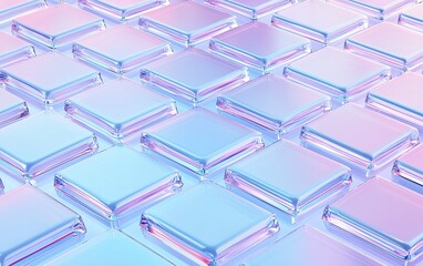 Obraz premium A colorful arrangement of glossy tiles reflecting light in a modern, abstract design ideal for interior decor or artistic display
