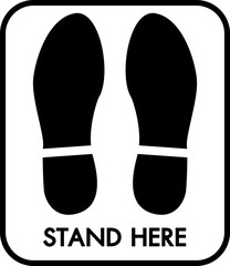 black and white stand here icon design
