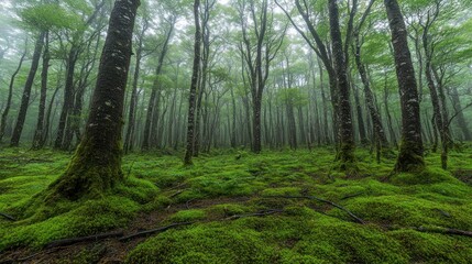 Fototapeta premium Misty Forest Trail