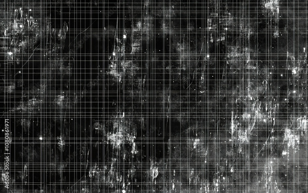 Poster abstract black and white textured background with grid patterns and subtle light effects created usi