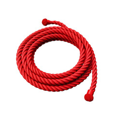 Red Rope Coiled Circle Isolated on White Background