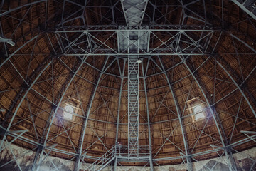 Inside of the wooden dome of St. Stephen's Basilica in Budapest, Hungary. Beautifully engineered and constructed inside of the timber done of the St Stephen's Cathedral in Budapest