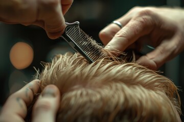 Hair Coloring In A Beauty Salon. Professional wizard paints the hair in the salon. Beauty concept, hair care. Hairdressing Services.