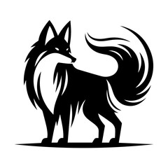 Obraz premium Simple Vector Icon of a Maned Wolf – Logo Design Illustration