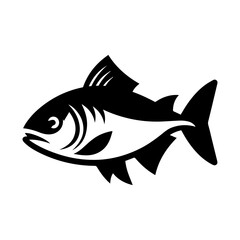 Fototapeta premium Simple Vector Icon of a piranha fish – Logo Design Illustration