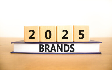 Planning 2025 brands new year symbol. Concept words 2025 Brands on beautiful wooden blocks and...