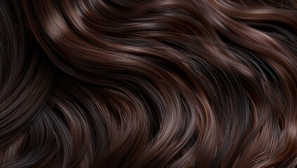 Fototapeta premium Beautiful brown hair texture, long wavy hair.