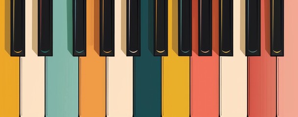 Rainbow piano keys