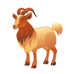 Illustration of a goat, realistic in 3D style.