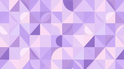 Abstract geometric pattern consisting of a variety of overlapping shapes in lavender and pink shades creating a sophisticated and stylish look.
